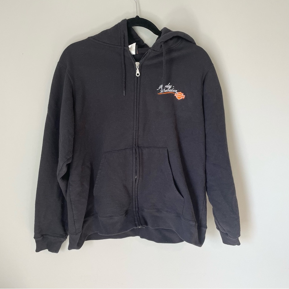 Black Harley Davidson zip up hoodie